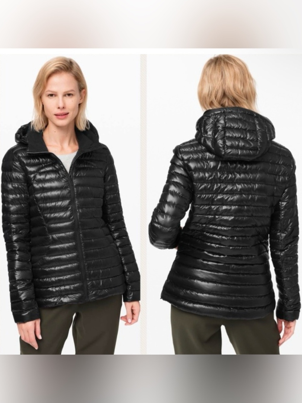 Lululemon Black Hooded Puffer Jacket Size 4